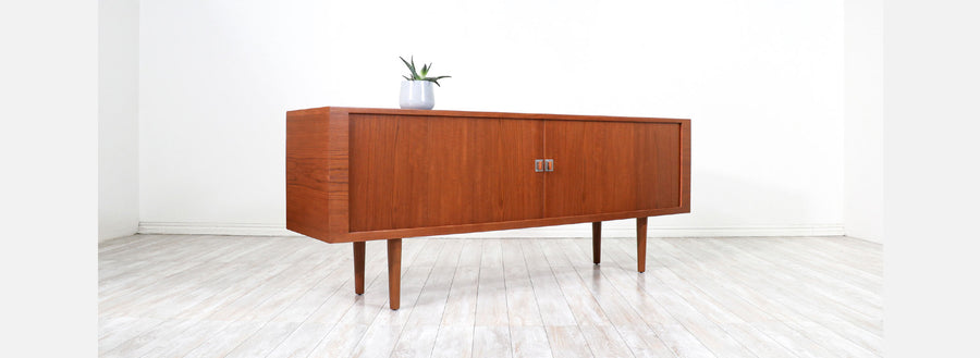 Hans J. Wegner "President" Teak Tambour-Door Credenza for Ry Mobler