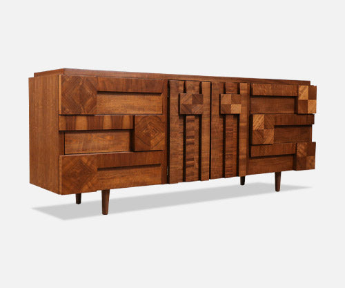 Mid-Century "Staccato" Brutalist Dresser by Lane