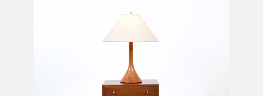 Danish Modern Sculpted Teak Table Lamp