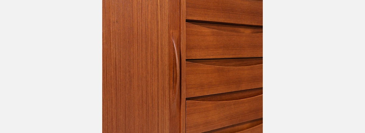 Arne Vodder Tambour-Door Teak Credenza for Sibast Møbler
