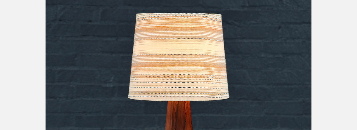 Danish Modern Sculpted Hexagonal Rosewood Table Lamp
