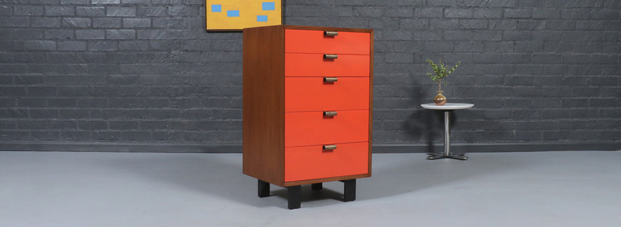 George Nelson Multi-Color Lacquered Highboy Dresser for Herman Miller