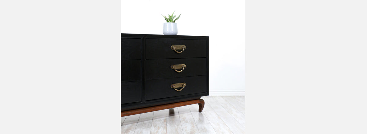 Mid-Century Modern Ebonized Dresser by American of Martinsville 