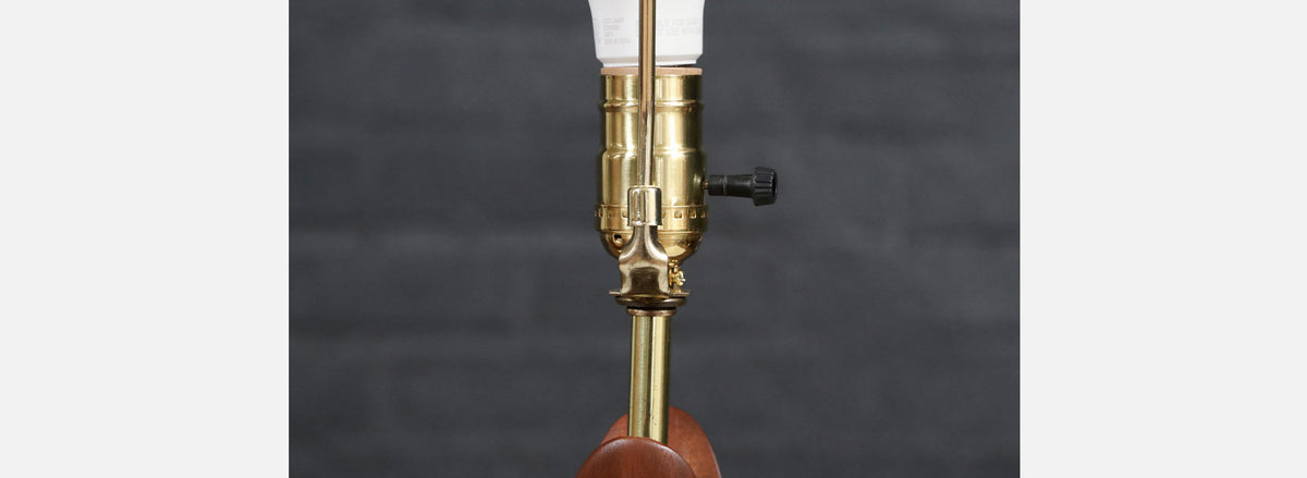California Modern Sculpted Walnut Table Lamp by Modernera Co. 