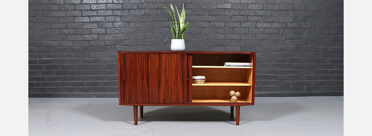 Carlo Jensen Rosewood Credenza w/ Sliding Doors for Hundevad & Co.
