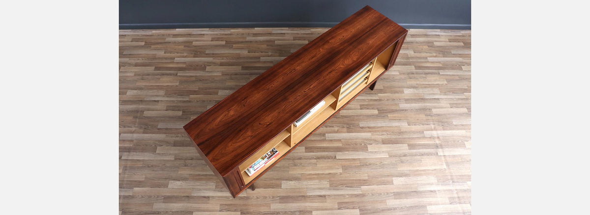 Danish Modern Rosewood Tambour-Doors Credenza by Georg Petersens