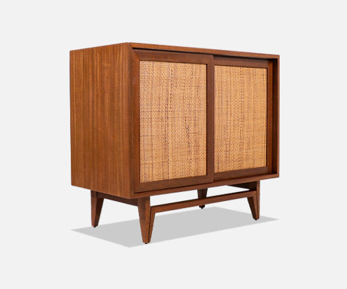 John Keal Cabinet with Cane Doors for Brown Saltman
