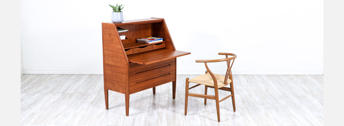 Nils Jonsson Drop-Leaf Writing Teak Desk for Torring Mobelfabrik 