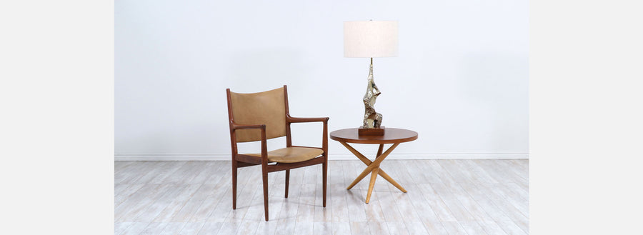 Richard Barr Brutalist Brass Table Lamp for Laurel Lamp Co. 