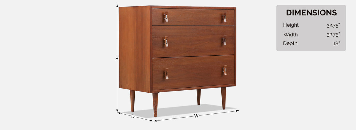 Stanley Young Walnut 3-Drawer Chest for Glenn of California