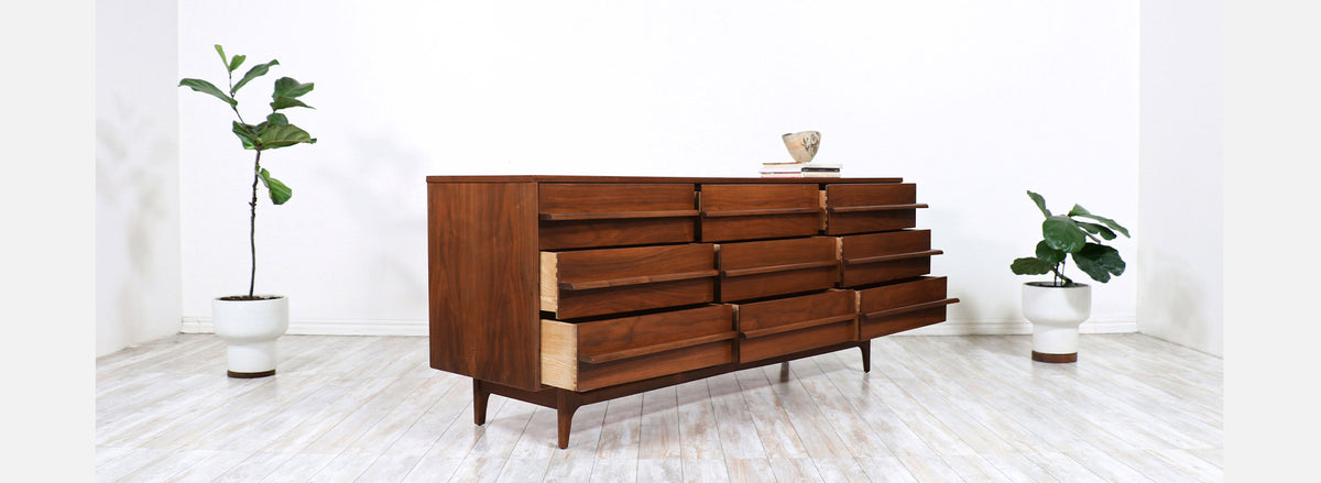 Mid-Century Modern Curved-Front Dresser by Young Furniture Co.