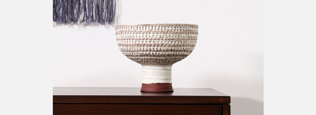 Doyle Lane Glazed Ceramic Footed Bowl