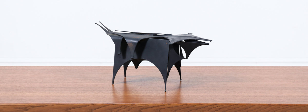 Mid-Century Modern Abstract Metal Bull Sculpture