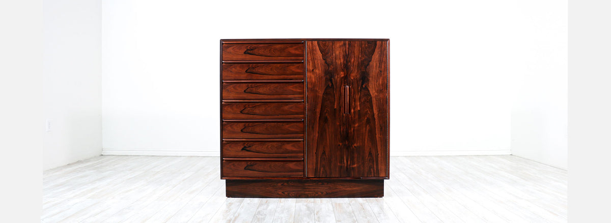 Mid-Century Modern Brazilian Rosewood Bachelor Chest of Drawers 