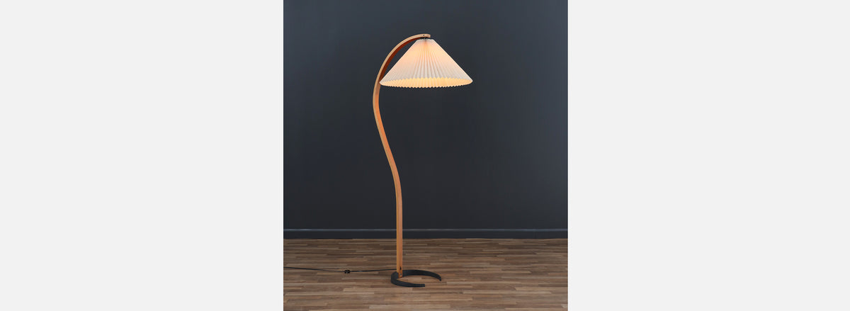 Danish Modern Teak Arc Floor Lamp by Mads Caprani