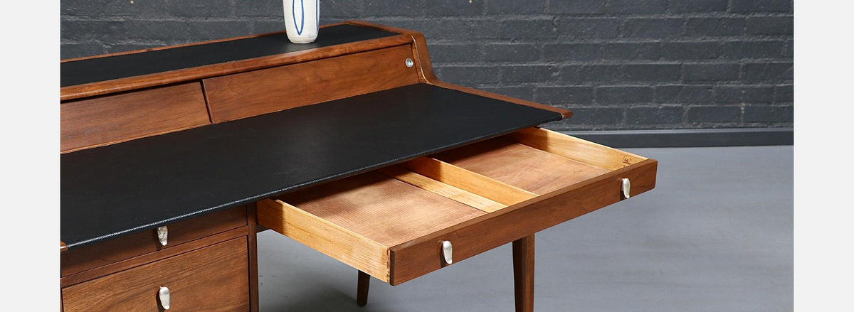John Van Koert "Profile" Model-K80 Executive Desk w/ Leather Top for Drexel