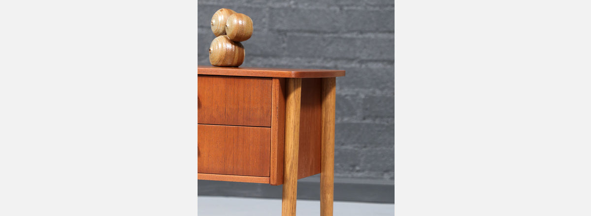 Sigfred Oman Teak & Oak Night Stands for Ølholm Møbelfabrik