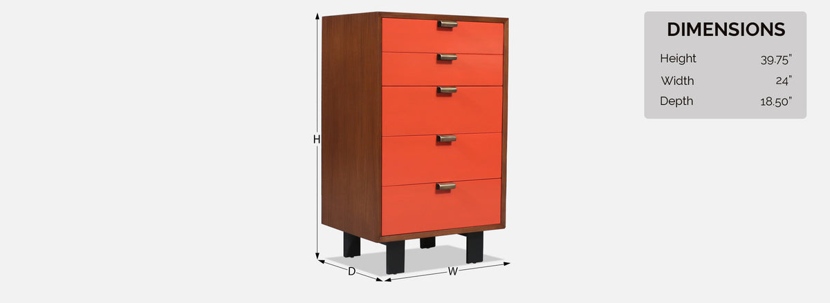 George Nelson Multi-Color Lacquered Highboy Dresser for Herman Miller