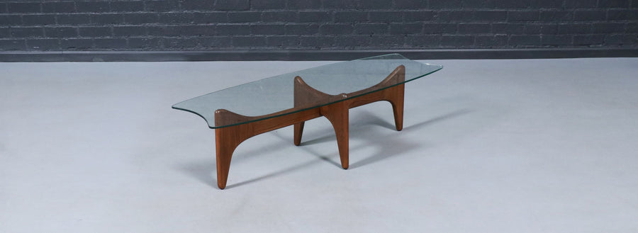 Adrian Pearsall Sculpted Coffee Table w/ Stingray Glass Top