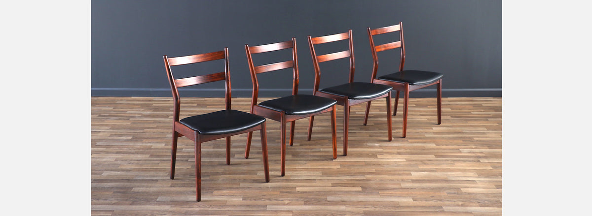 Helge Sibast Model-59 Rosewood & Leather Dining Chairs for Sibast Mobler