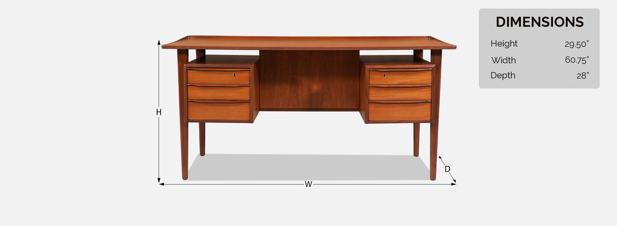 Peter Lovig Nielsen Floating-Top Executive Danish Desk 