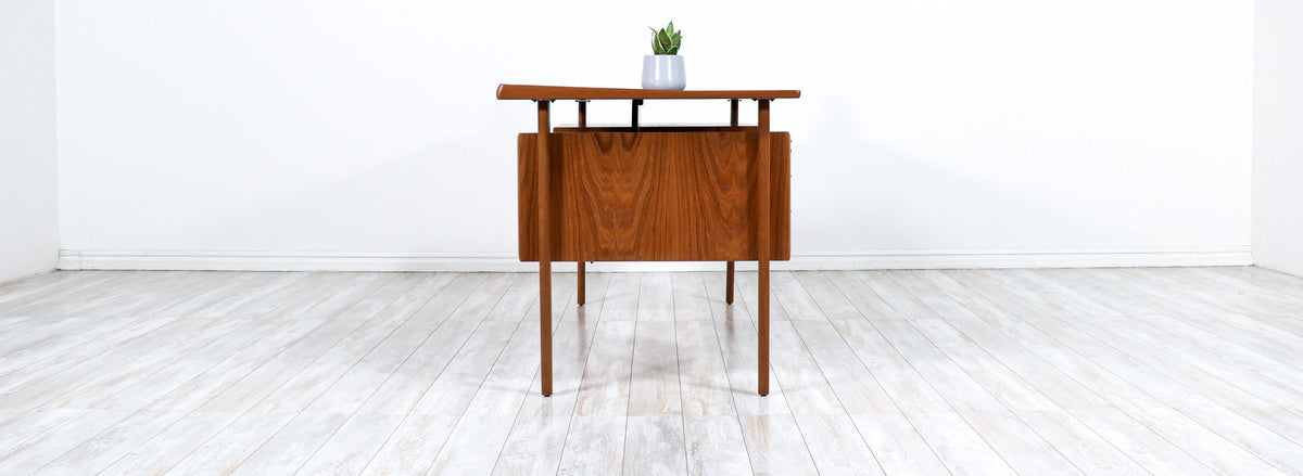 Danish Modern Executive Desk with Floating-Top by Peter Lovig Nielsen