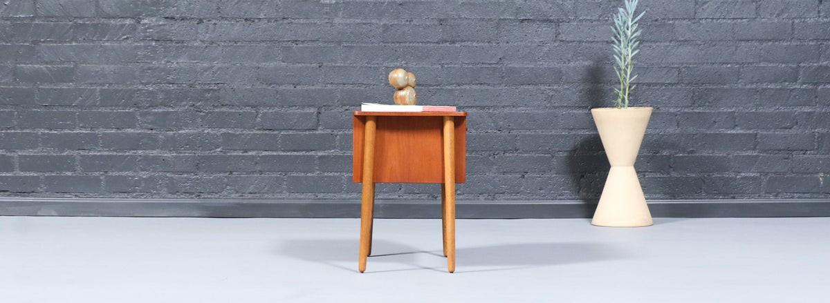 Sigfred Oman Teak & Oak Night Stands for Ølholm Møbelfabrik