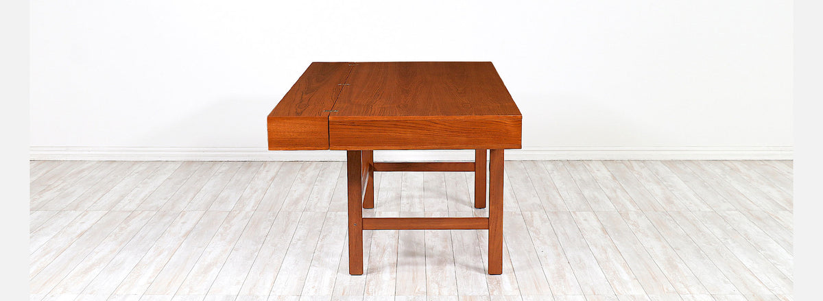 Danish Modern Flip-Top Partners Teak Desk by Peter Løvig Nielsen