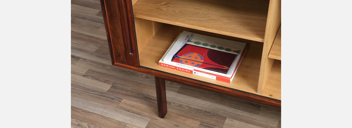 Danish Modern Rosewood Tambour-Doors Credenza by Georg Petersens