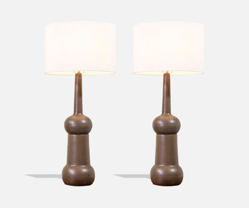 Large Mid-Century Modern Glazed Ceramic Lamps by Jane & Gordon Martz