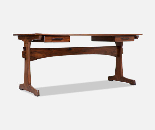 American Modern Studio Craft Sculpted Walnut Executive Desk
