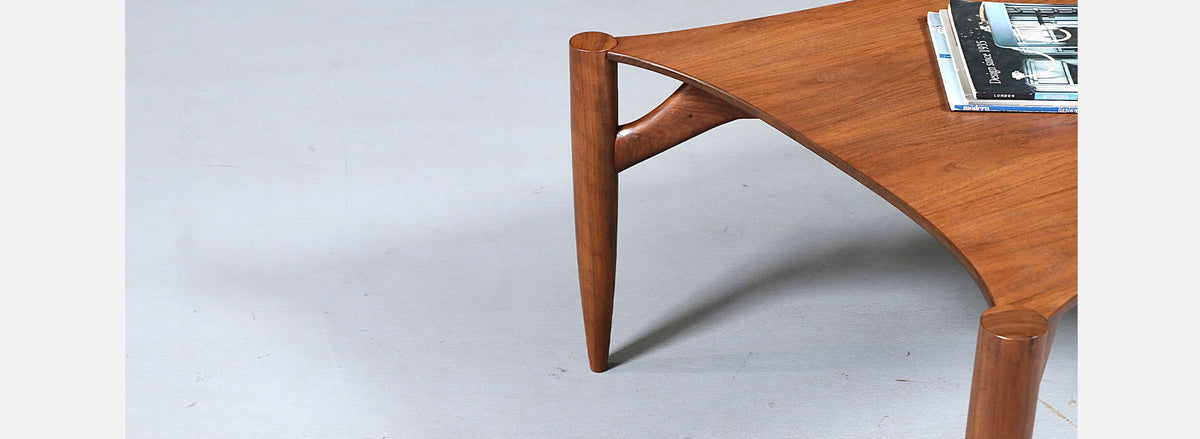 Rare Greta M. Grossman Sculpted Floating Top Coffee Table for Glenn of California