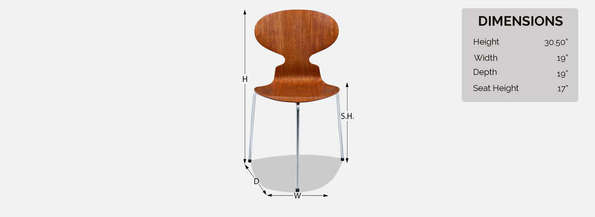 Arne Jacobsen "Ant" Model-3100 Teak Chairs for Fritz Hansen