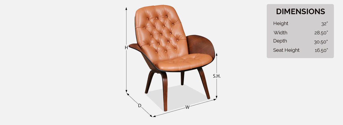 George Mulhauser Tufted Leather & Walnut Lounge Chairs for Plycraft