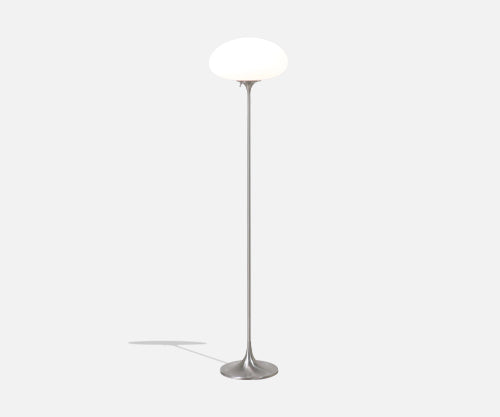 Mid-Century Modern “Mushroom” Chrome Stem Floor Lamp by Laurel