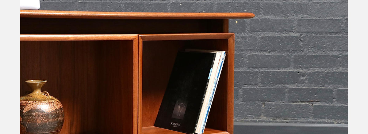 Erik Brouer Executive Teak Desk w/ Bookcase for Brouer Møbelfabrik
