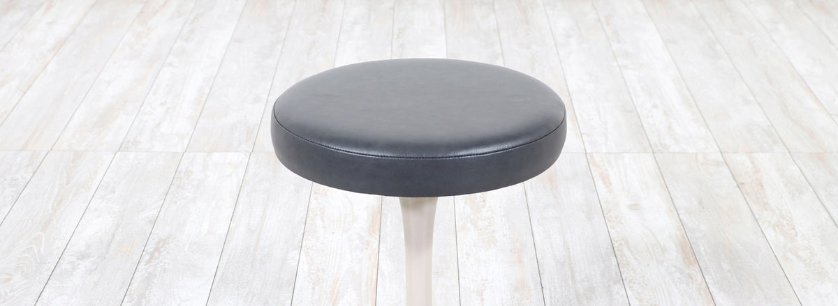 Vintage Eero Saarinen Tulip Stool with Grey Leather for Knoll