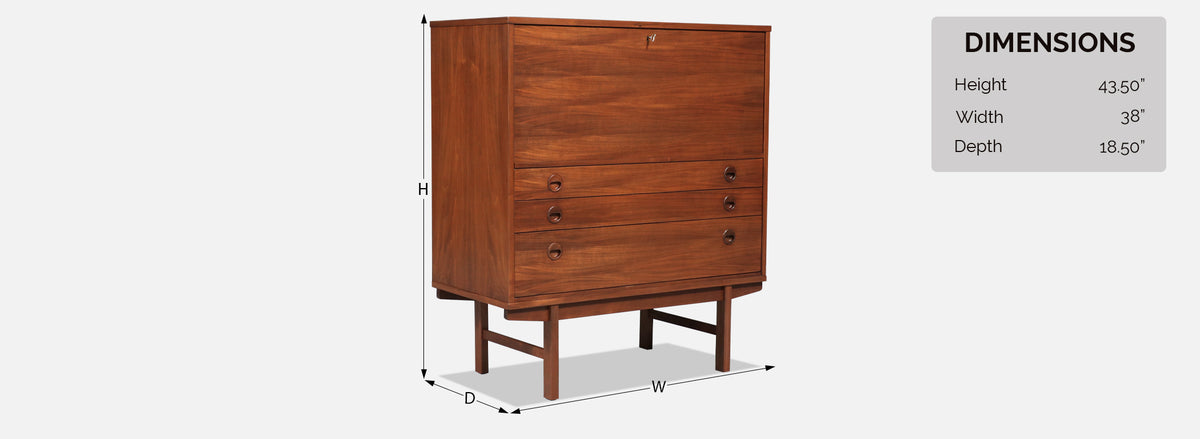 Yngve Ekström Walnut Drop-Leaf Writing Desk for Dux