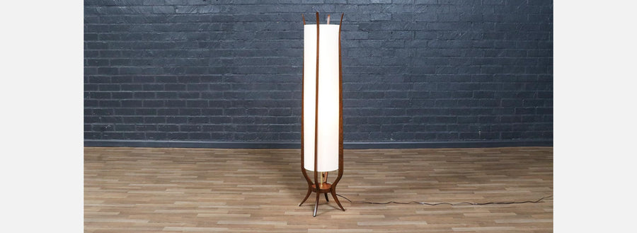 Mid-Century Modern Floor Lamp with Sculpted Design by Roller Lamp Co.