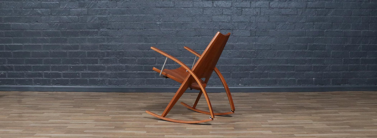 Californian Studio Modern Teak Rocking Chair by Leon Meyer