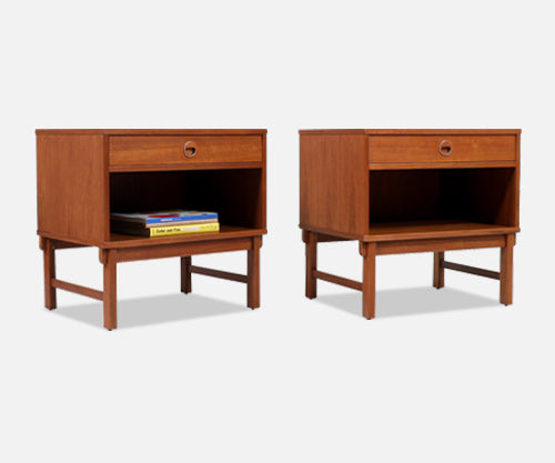 Mid-Century Modern Teak Night Stands by Yngve Ekstrom for Dux