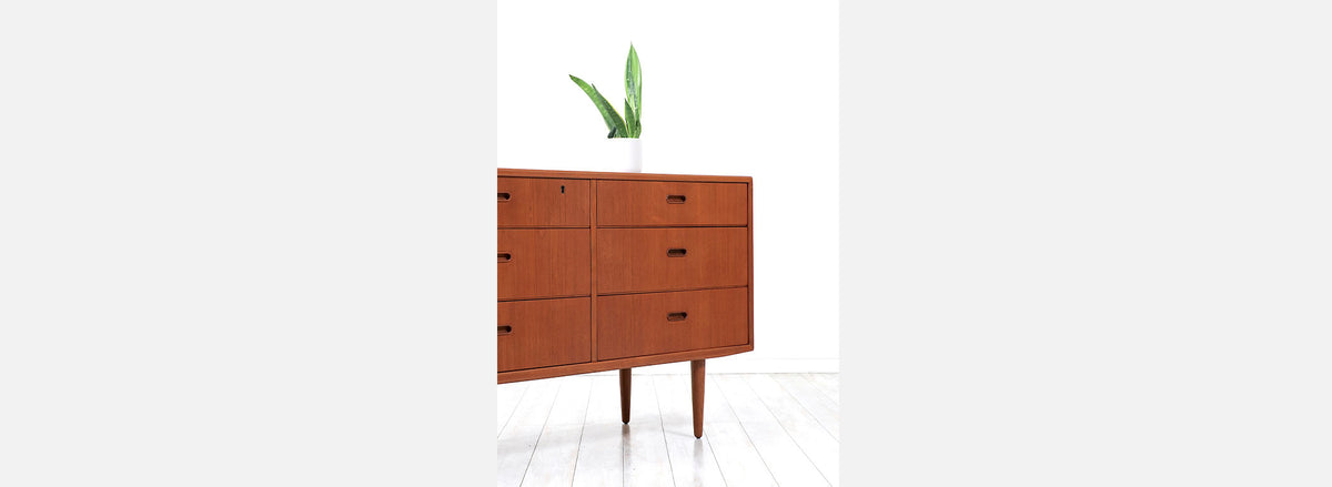 Danish Modern Teak 9-Drawer Dresser by Falster
