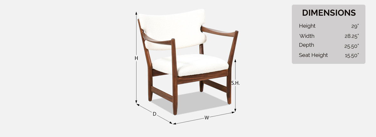 Fredrik Kayser & Adolf Relling "Kaminstolen" African Teak & Boucle Wool Lounge Chairs for Dokka Mobler