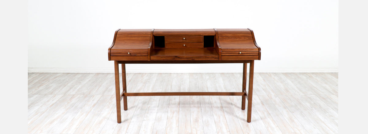 Mid-Century Modern Tambour-Door Desk by Drexel