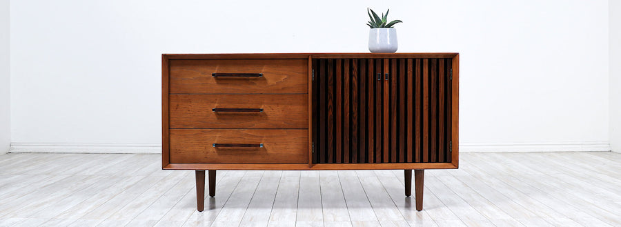 Mid-Century Modern Dresser with Chrome Pulls by Lane