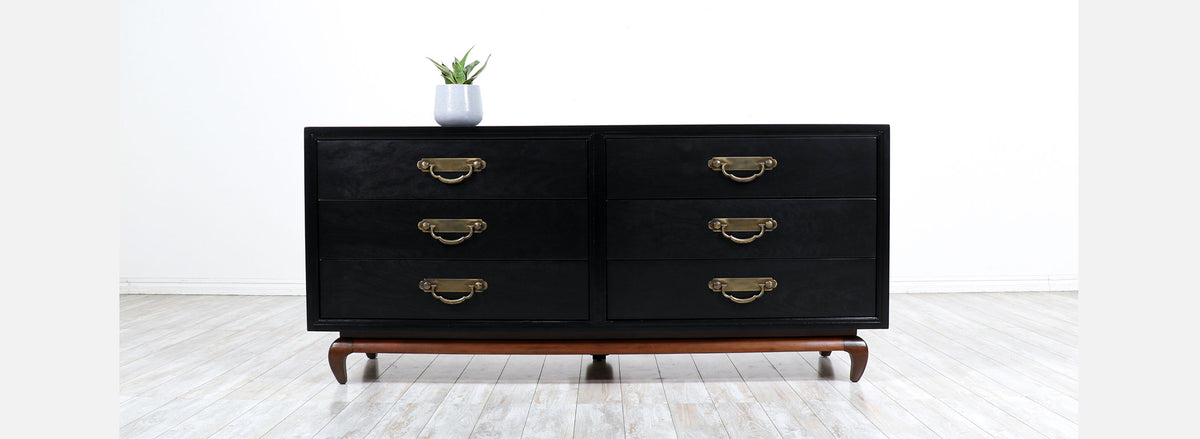 Mid-Century Modern Ebonized Dresser by American of Martinsville 