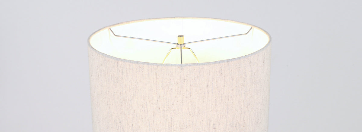 Mid-Century Modern Sculpted Walnut with Brass Accent Table Lamps