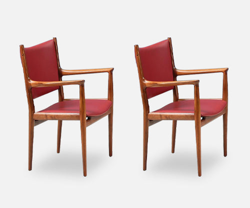 Hans J. Wegner JH-509 Walnut Arm Chairs for Johannes Hansen 2