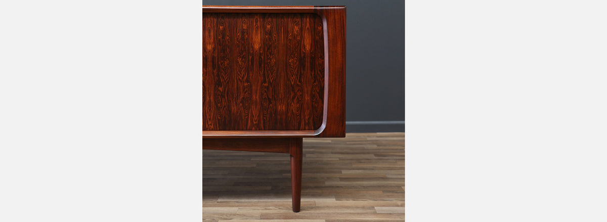 Danish Modern Tambour-Door Rosewood Credenza by Bernhard Pedersen
