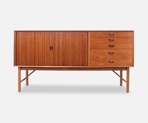 Peter Hvidt & Orla Mølgaard-Nielsen Tambour-Door Credenza for Søborg Møbelfabrik